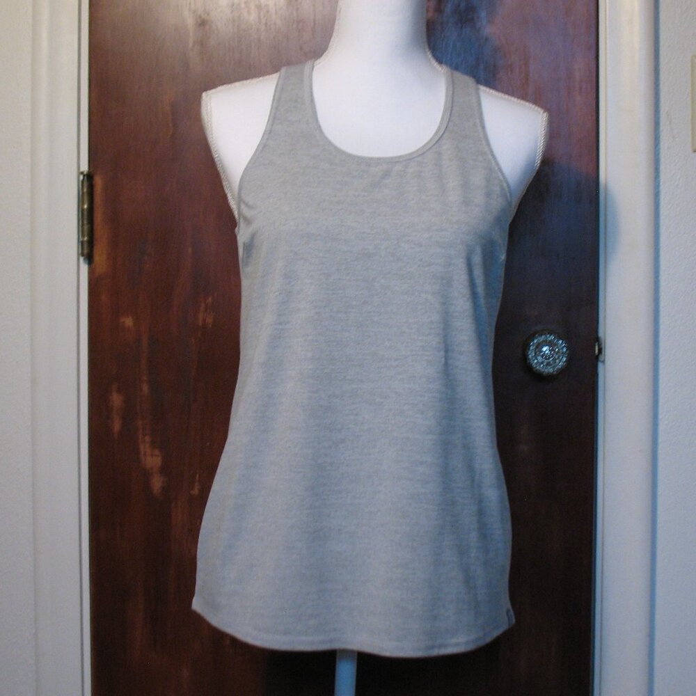 Heather Gray/Silver Keyhole Tank